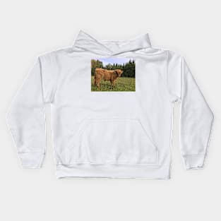 Scottish Highland Cattle Calf 1524 Kids Hoodie